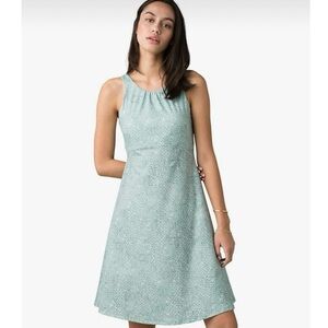 🤍PRANA Skypath Dress Sky Blue Green Halter cut out Backless Sundress